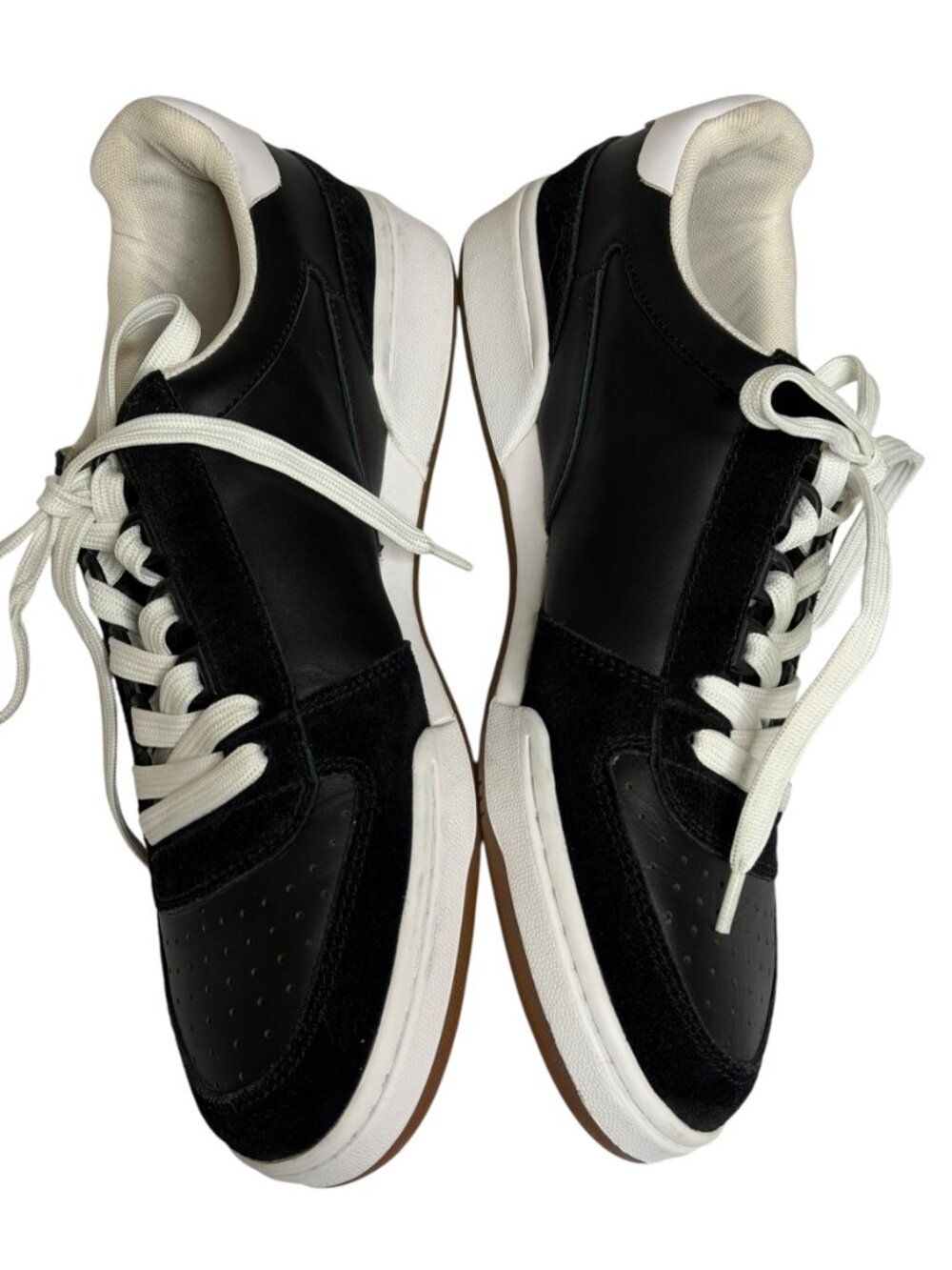 Polo Ralph Lauren Mens Court Sneakers Shoes Leather Suede Black 10 - Picture 7 of 10